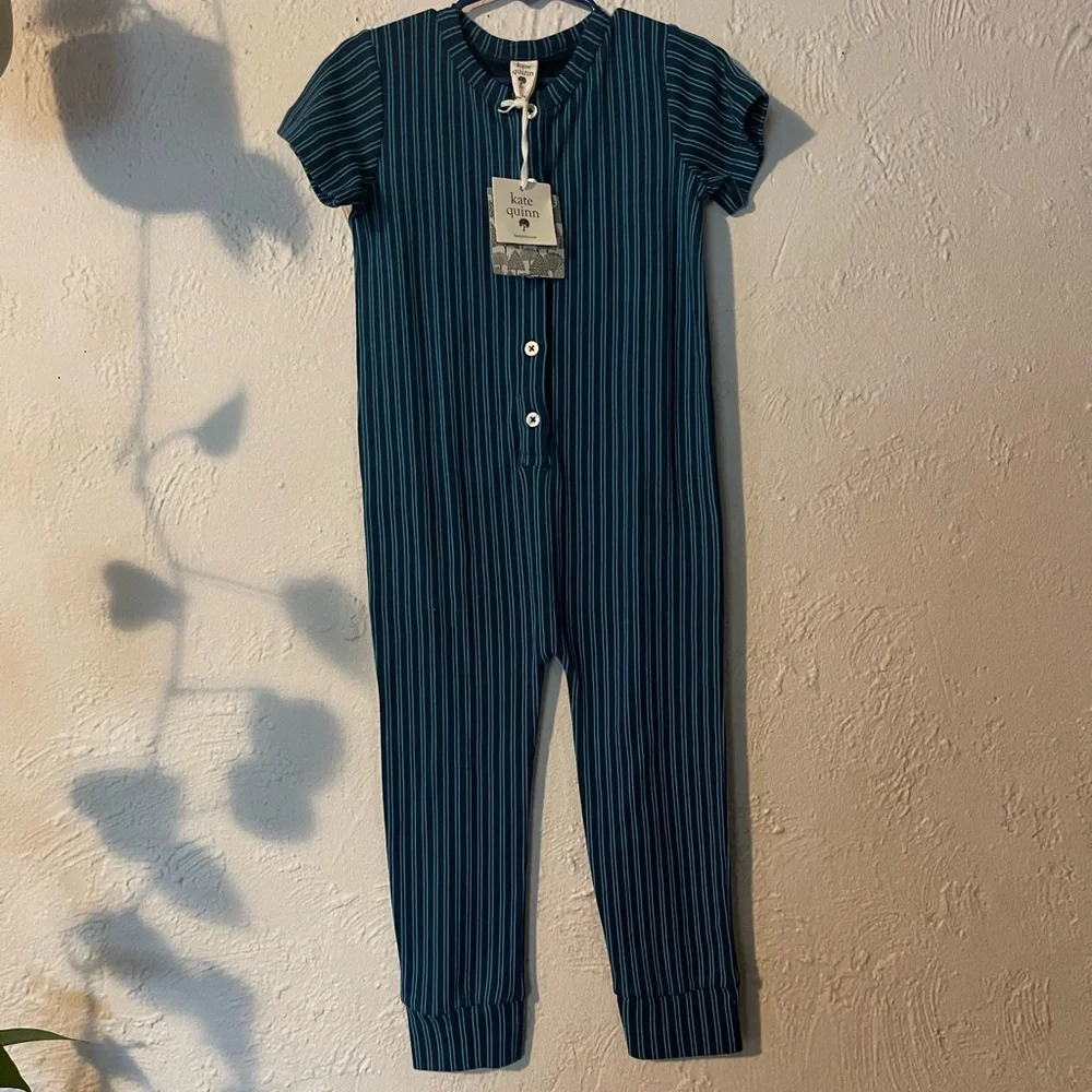 Kate Quinn Blue Stripped Romper